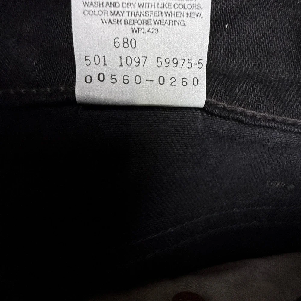 Vintage Levis 560 Mens 30x36 Black Loose Tapered Leg Jeans USA NOS NWT
